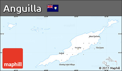 Gray Simple Map of Anguilla