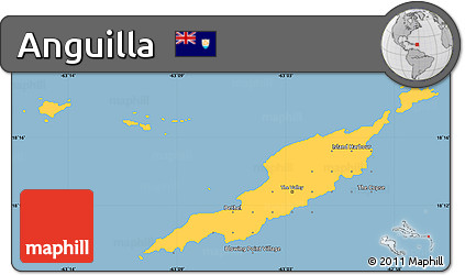 Savanna Style Simple Map of Anguilla