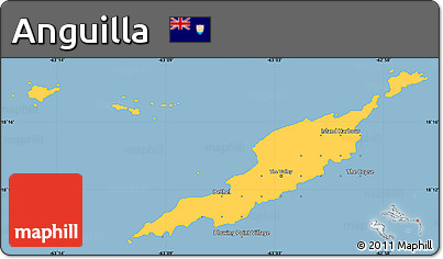 Savanna Style Simple Map of Anguilla