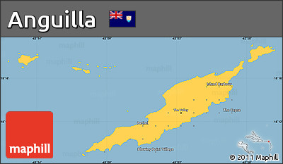 Savanna Style Simple Map of Anguilla