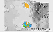 Political 3D Map of Antigua and Barbuda, desaturated