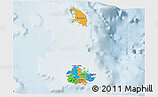 Political 3D Map of Antigua and Barbuda, lighten