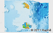 Political 3D Map of Antigua and Barbuda, physical outside