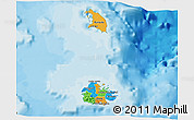 Political 3D Map of Antigua and Barbuda, political shades outside