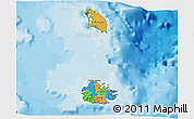 Political 3D Map of Antigua and Barbuda, satellite outside, bathymetry sea