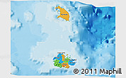 Political 3D Map of Antigua and Barbuda, single color outside