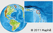 Physical Location Map of Barbuda, highlighted country, within the entire country