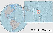 Gray Location Map of Antigua and Barbuda, hill shading