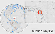 Gray Location Map of Antigua and Barbuda, lighten, desaturated, hill shading