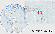 Gray Location Map of Antigua and Barbuda, lighten, hill shading
