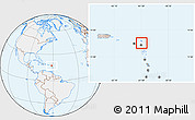 Gray Location Map of Antigua and Barbuda, lighten