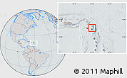 Gray Location Map of Antigua and Barbuda, lighten, semi-desaturated, hill shading