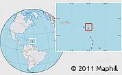 Gray Location Map of Antigua and Barbuda, lighten, semi-desaturated, land only