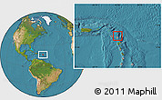 Gray Location Map of Antigua and Barbuda, satellite outside