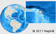 Gray Location Map of Antigua and Barbuda, shaded relief outside