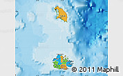 Political Map of Antigua and Barbuda, satellite outside, bathymetry sea
