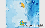 Political Map of Antigua and Barbuda, shaded relief outside, bathymetry sea