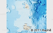 Shaded Relief Map of Antigua and Barbuda, political outside, shaded relief sea