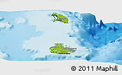 Physical Panoramic Map of Antigua and Barbuda, darken, land only