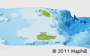Physical Panoramic Map of Antigua and Barbuda, lighten, land only