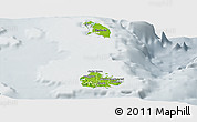 Physical Panoramic Map of Antigua and Barbuda, lighten, semi-desaturated
