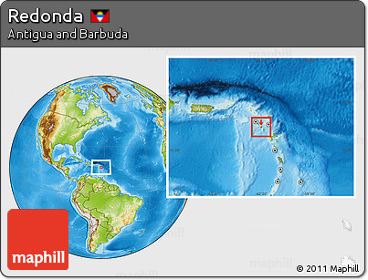 Physical Location Map of Redonda