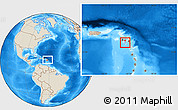Shaded Relief Location Map of Redonda, within the entire country