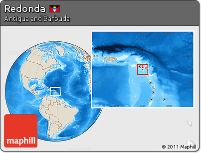 Shaded Relief Location Map of Redonda