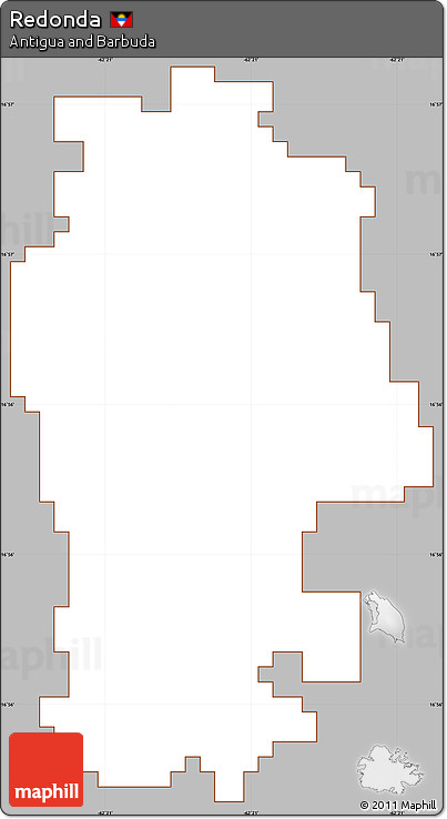 Gray Simple Map of Redonda, cropped outside