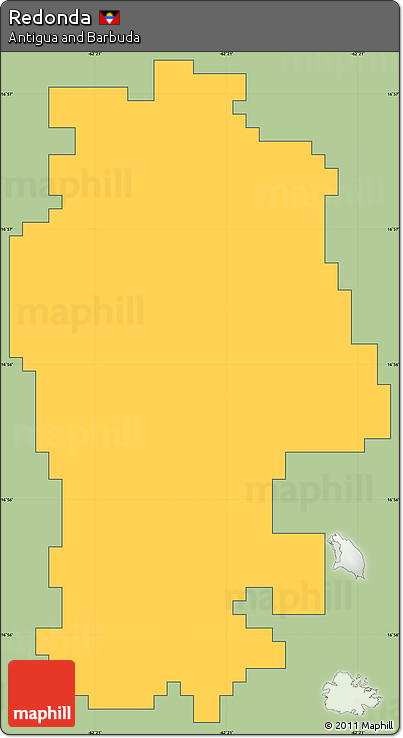 Savanna Style Simple Map of Redonda, cropped outside