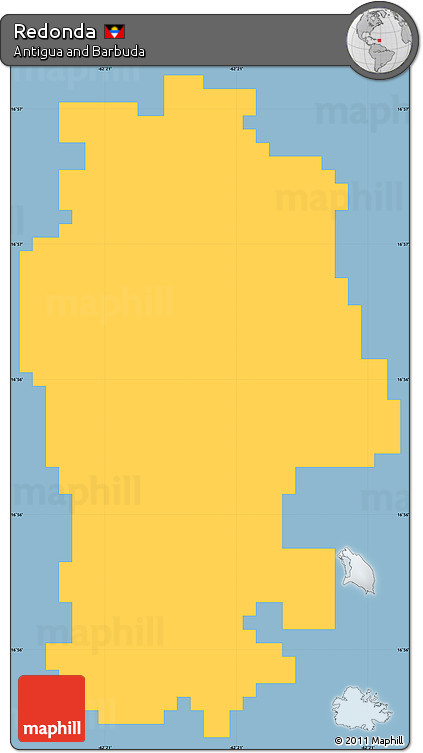 Savanna Style Simple Map of Redonda