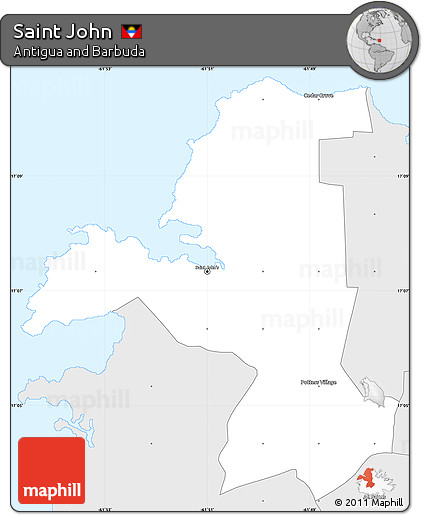 Silver Style Simple Map of Saint John