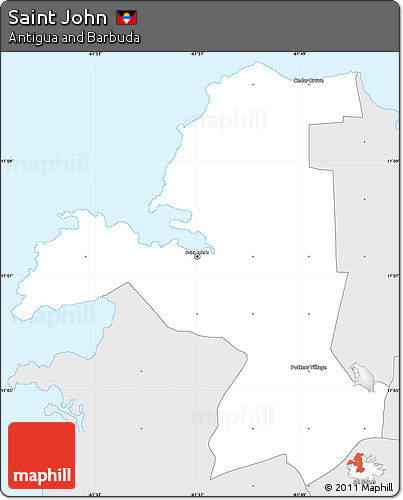 Silver Style Simple Map of Saint John