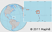 Gray Location Map of Saint Philip, highlighted country, within the entire country