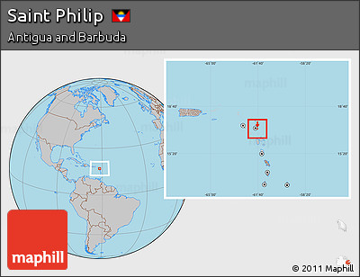 Gray Location Map of Saint Philip, highlighted country