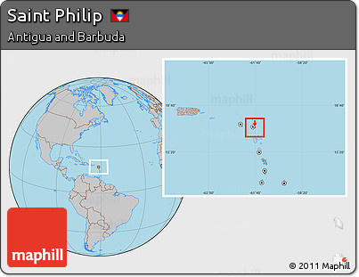 Gray Location Map of Saint Philip, highlighted country