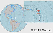 Gray Location Map of Saint Philip, highlighted country, hill shading