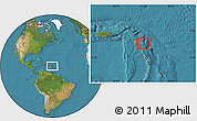 Satellite Location Map of Saint Philip, highlighted country
