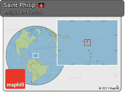 Savanna Style Location Map of Saint Philip