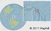Savanna Style Location Map of Saint Philip, highlighted country, hill shading
