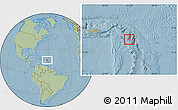 Savanna Style Location Map of Saint Philip, hill shading