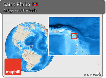 Shaded Relief Location Map of Saint Philip