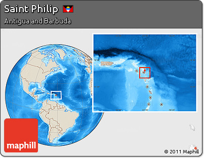 Shaded Relief Location Map of Saint Philip
