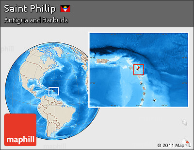 Shaded Relief Location Map of Saint Philip