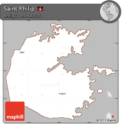 Gray Simple Map of Saint Philip, cropped outside