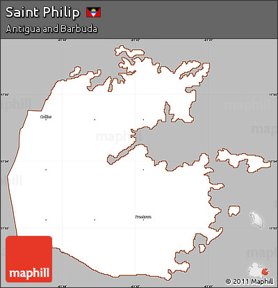 Gray Simple Map of Saint Philip, cropped outside