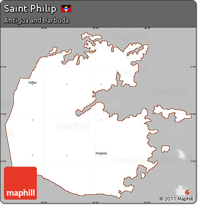 Gray Simple Map of Saint Philip, cropped outside