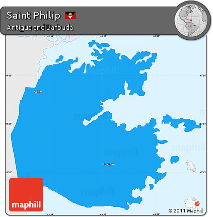 Political Simple Map of Saint Philip, single color outside
