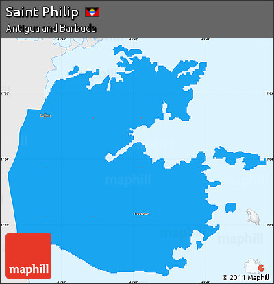 Political Simple Map of Saint Philip, single color outside