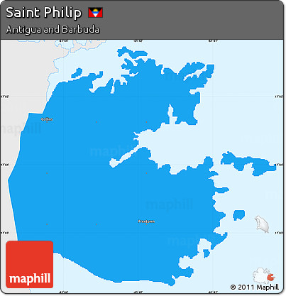 Political Simple Map of Saint Philip, single color outside